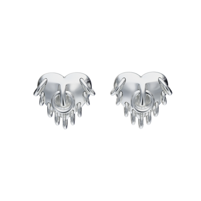 Pierced Heart Studs