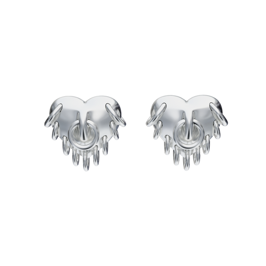 Pierced Heart Studs