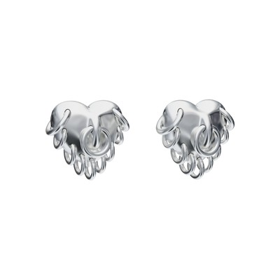 Pierced Heart Studs