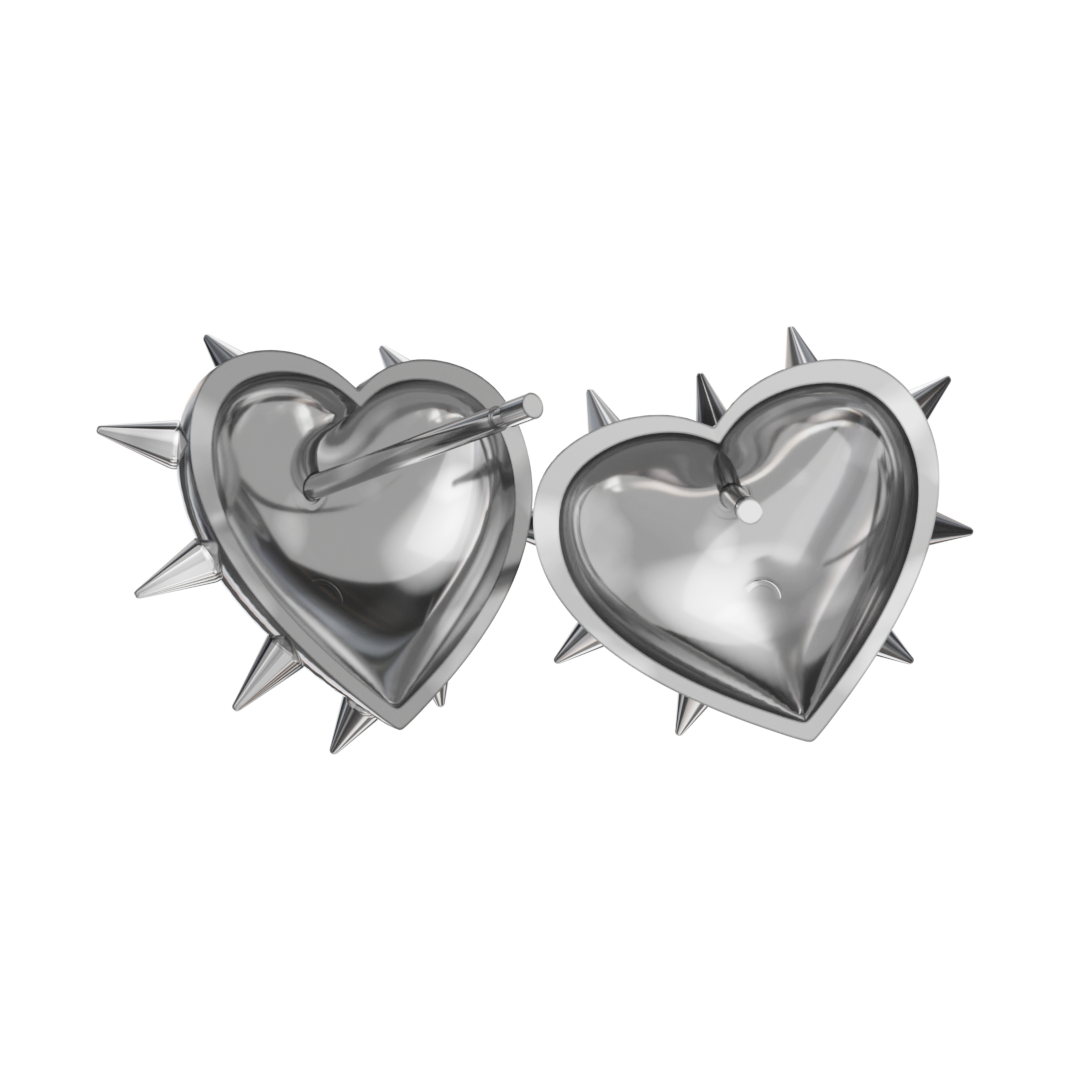 Prickly Heart Studs